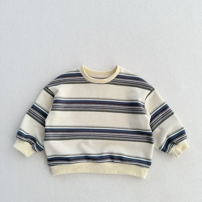 MyKids-USA® Kids Unisex Soft Comfortable Long Sleeves Striped Top Casual Sweatshirt