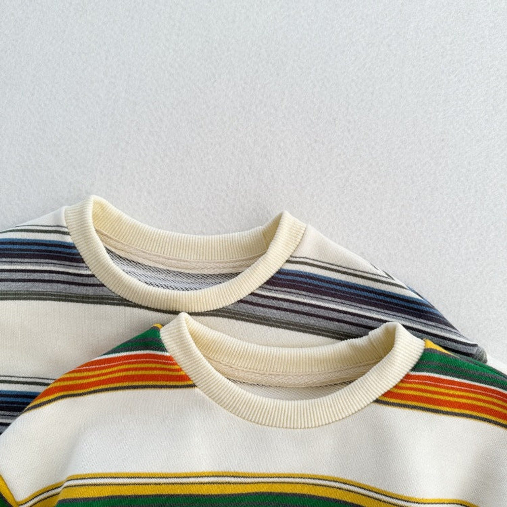 MyKids-USA® Kids Unisex Soft Comfortable Long Sleeves Striped Top Casual Sweatshirt