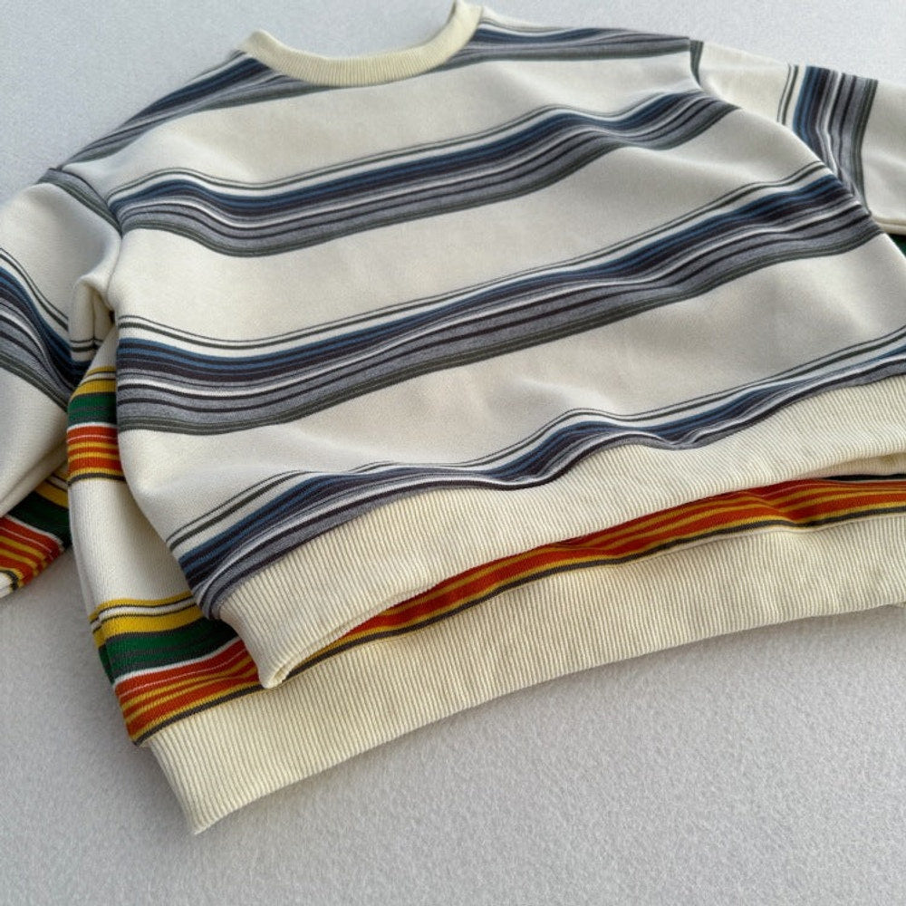 MyKids-USA® Kids Unisex Soft Comfortable Long Sleeves Striped Top Casual Sweatshirt