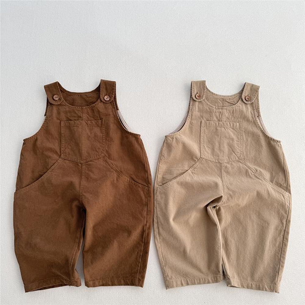 MyKids-USA® Unisex Baby Solid Color Sleeveless Casual Overalls Romper