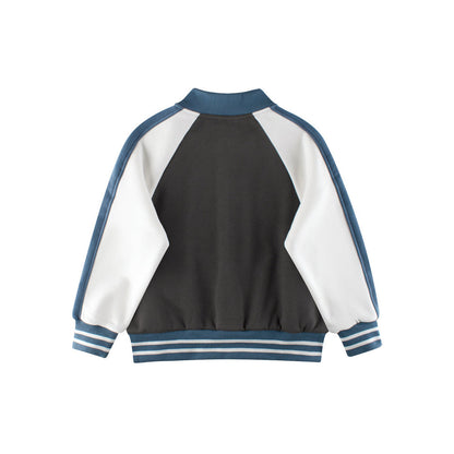 MyKids-USA® Boys and Girls Letters Pattern Contrast Design Color Patchwork Single Breasted Baseball Coat