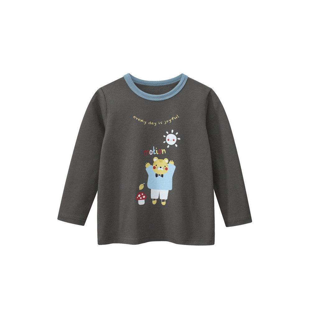 MyKids-USA® Kids Girls Cartoon Print Crew Neck Long Sleeves Cute Shirt