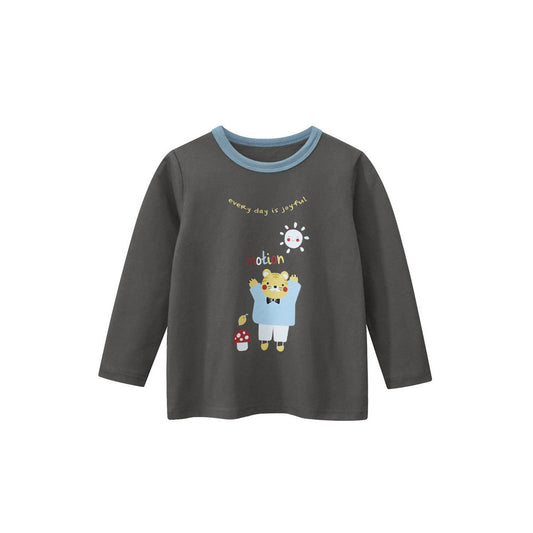 MyKids-USA® Kids Girls Cartoon Print Crew Neck Long Sleeves Cute Shirt