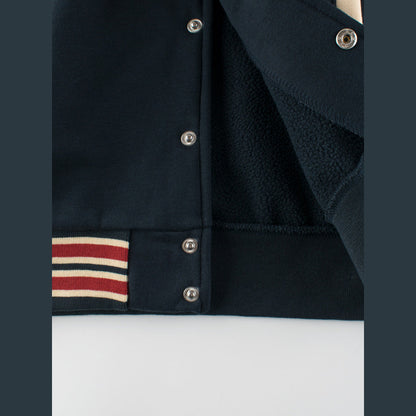 MyKids-USA® Boys and Girls Teddy Bear and Letters Printed Contrast Design Color Patchwork Single Breasted Striped Baseball Coat