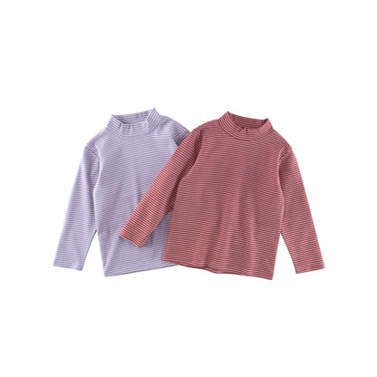 MyKids-USA® Baby Kids Girls Striped Long Sleeves Turtle Neck Top Pullover