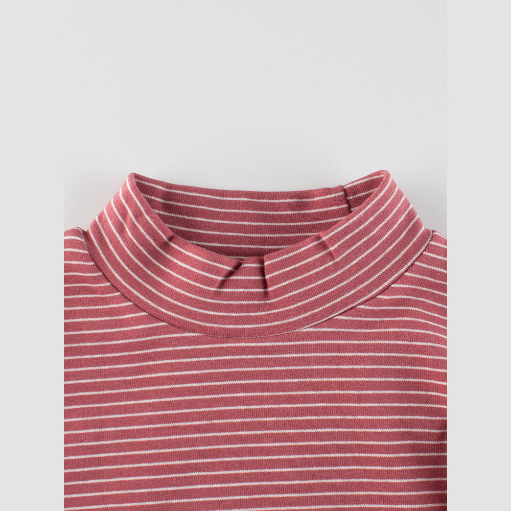 MyKids-USA® Baby Kids Girls Striped Long Sleeves Turtle Neck Top Pullover