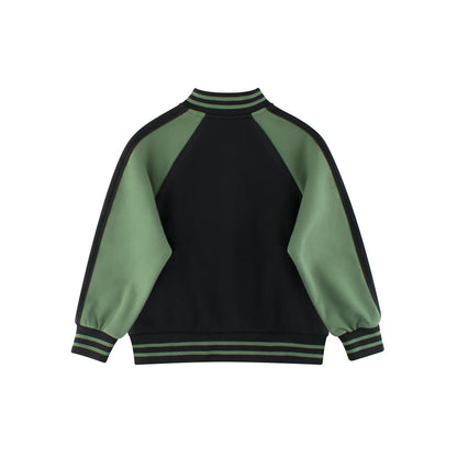 MyKids-USA® Boys and Girls Letters and Stars Printed Contrast Design Color Patchwork Single Breasted Baseball Coat