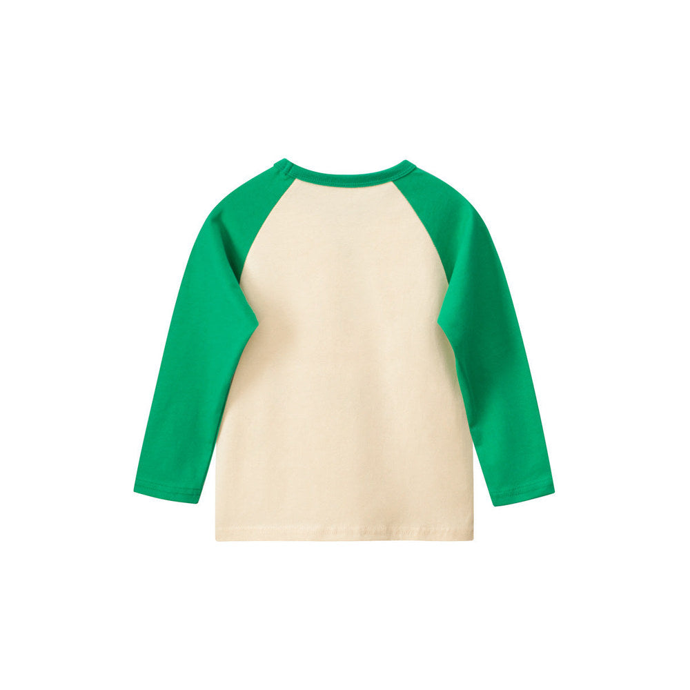 MyKids-USA® Kids Girls Fruits Printed Crew Neck Long Sleeves Color Patchwork Shirt