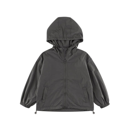 MyKids-USA® Kids Unisex Solid Color Hooded Zip-up Coat