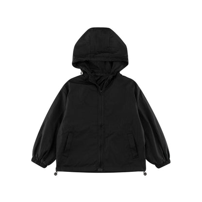 MyKids-USA® Kids Unisex Solid Color Hooded Zip-up Coat