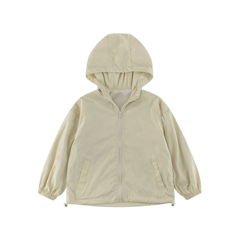 MyKids-USA® Kids Unisex Solid Color Hooded Zip-up Coat