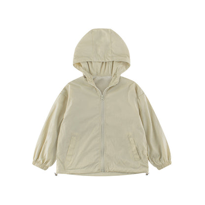 MyKids-USA® Kids Unisex Solid Color Hooded Zip-up Coat