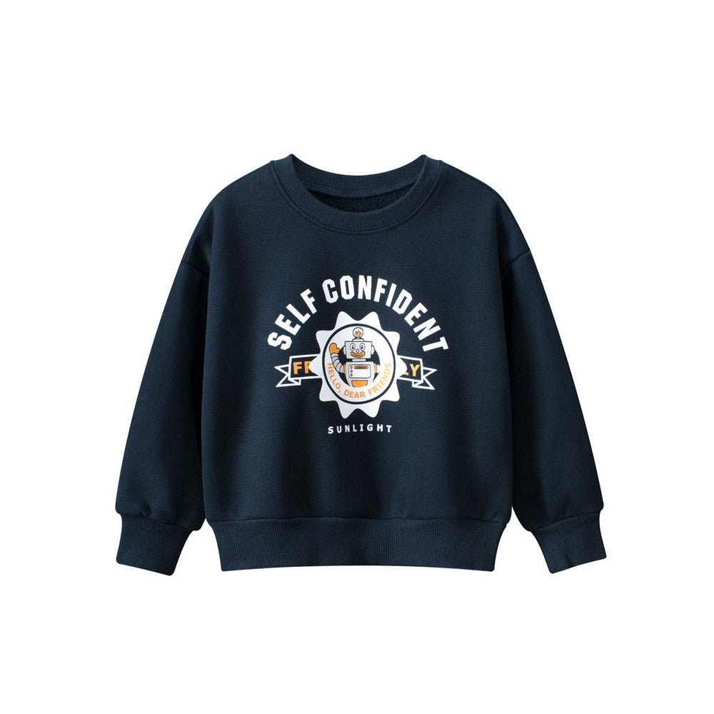 MyKids-USA® Baby Boy Kids Letters Pattern Crew Neck Long Sleeves Warm Cozy Pullover