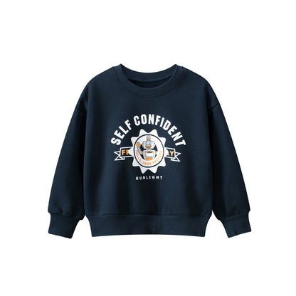 MyKids-USA® Baby Boy Kids Letters Pattern Crew Neck Long Sleeves Warm Cozy Pullover