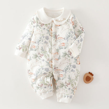 MyKids-USA® Baby Girls Animals Cartoon Pattern Long Sleeves Thick Rompers