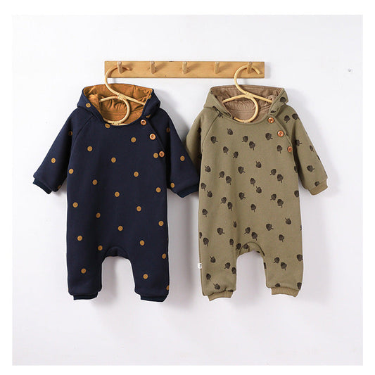 MyKids-USA® Baby Unisex Simple Pattern Long Sleeves Casual Thickened Rompers