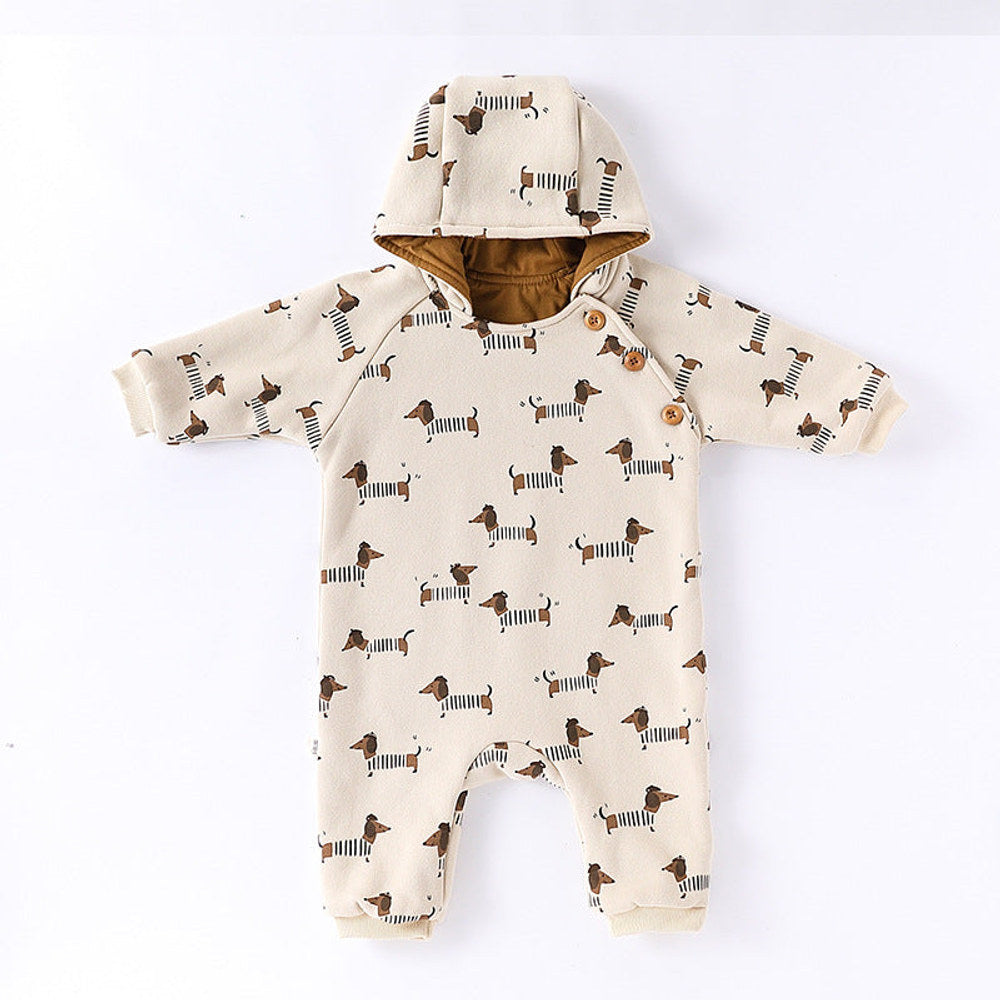 MyKids-USA® Baby Unisex Simple Pattern Long Sleeves Casual Thickened Rompers