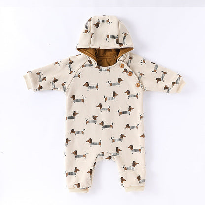 MyKids-USA® Baby Unisex Simple Pattern Long Sleeves Casual Thickened Rompers