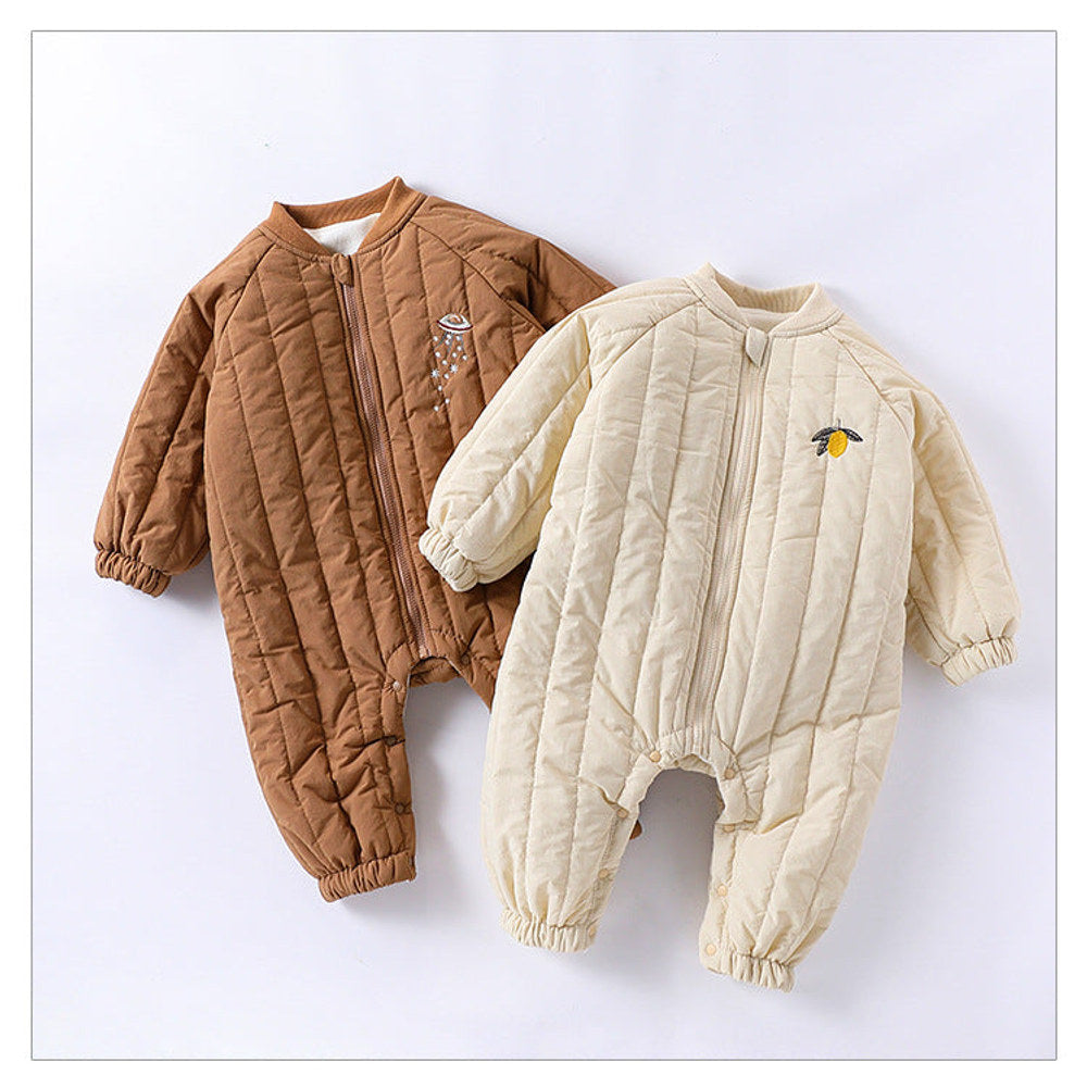 MyKids-USA® Baby Unisex Fruits Logo Long Sleeves Casual Thickened Rompers