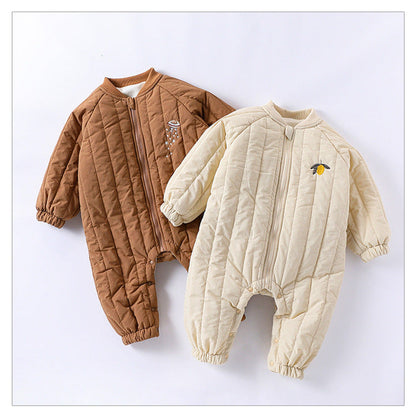 MyKids-USA® Baby Unisex Fruits Logo Long Sleeves Casual Thickened Rompers
