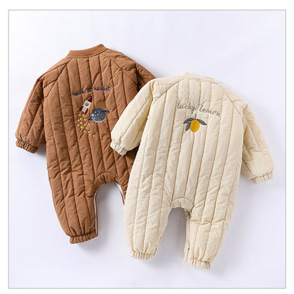 MyKids-USA® Baby Unisex Fruits Logo Long Sleeves Casual Thickened Rompers