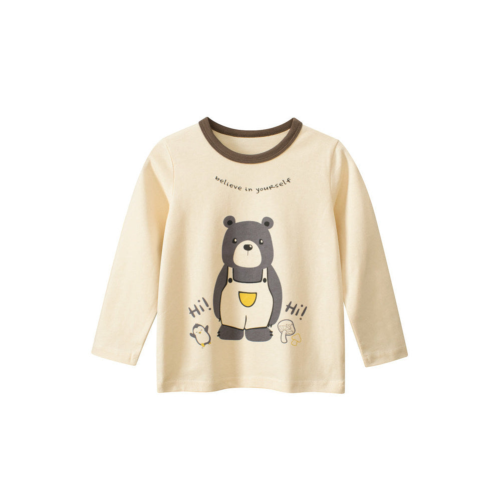 MyKids-USA® Kids Girls Cartoon Print Crew Neck Long Sleeves Cute Shirt
