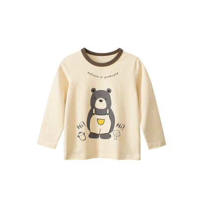 MyKids-USA® Kids Girls Cartoon Print Crew Neck Long Sleeves Cute Shirt