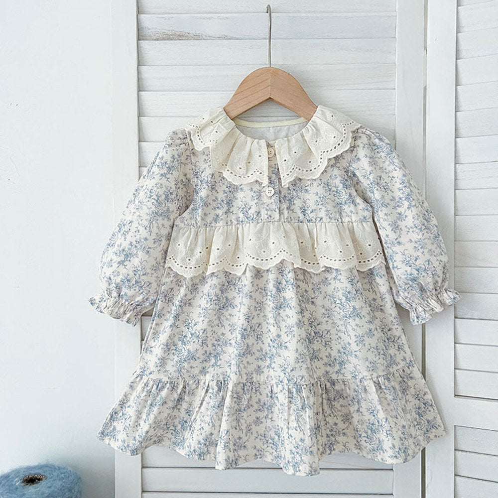 MyKids-USA® Baby Girls French-style Floral Long-sleeved bodysuit or Dress – Princess Sister Matching