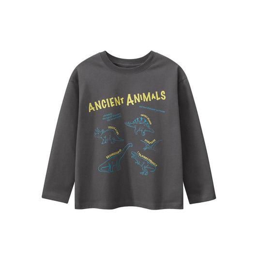 MyKids-USA® Kids Dinosaur Cartoon Print Crew Neck Long Sleeves Sweatshirt