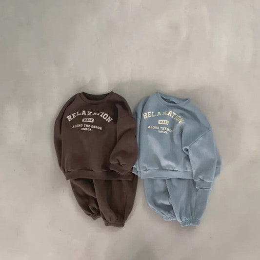 MyKids-USA® Kids Unisex Casual Letters Pattern Long Sleeves Top and Pants Clothing Set
