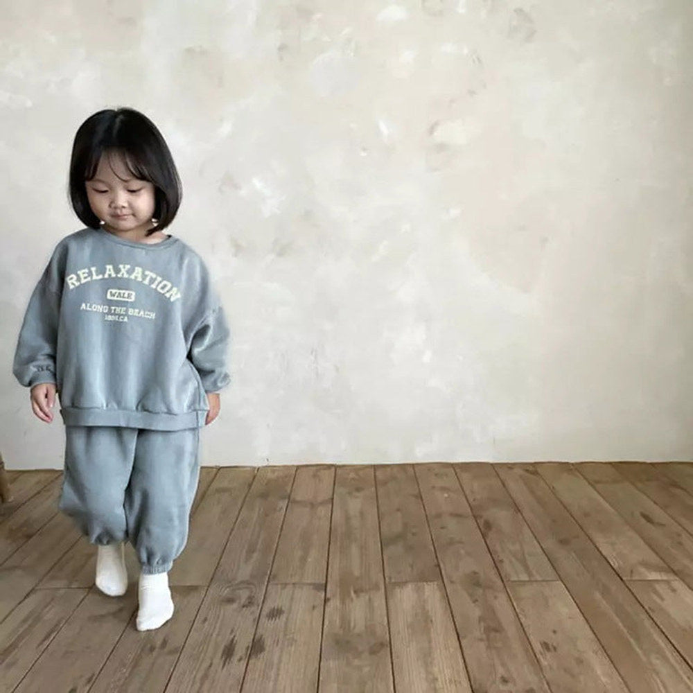MyKids-USA® Kids Unisex Casual Letters Pattern Long Sleeves Top and Pants Clothing Set