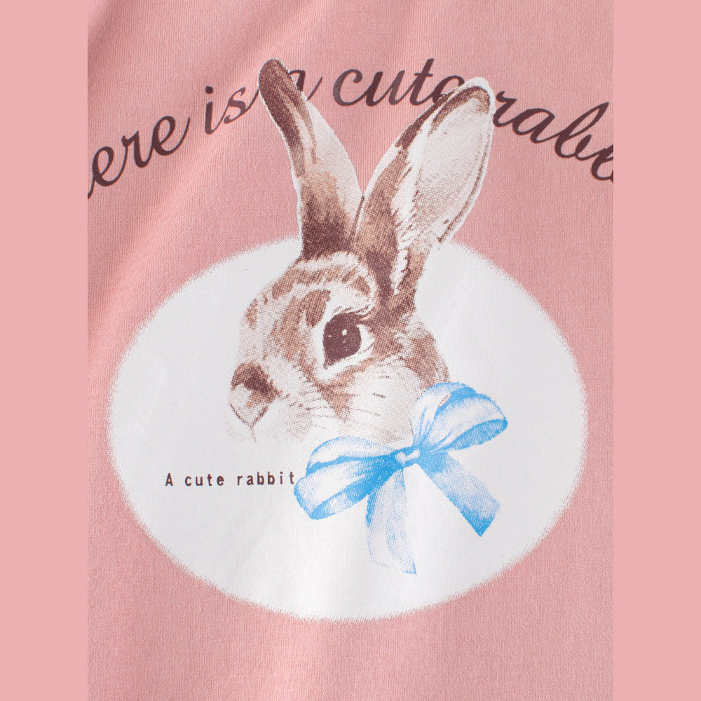 MyKids-USA® Girls Cartoon Print Crew Neck Long Sleeves Color Patchwork Sweatshirt
