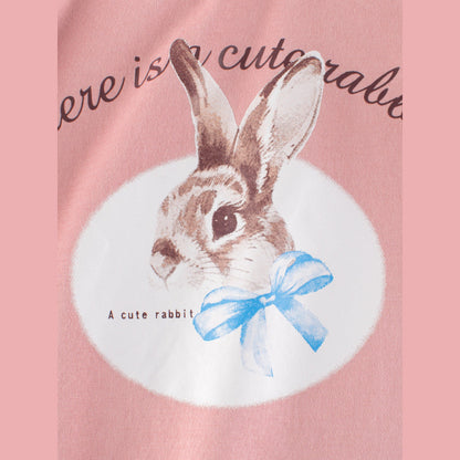 MyKids-USA® Girls Cartoon Print Crew Neck Long Sleeves Color Patchwork Sweatshirt