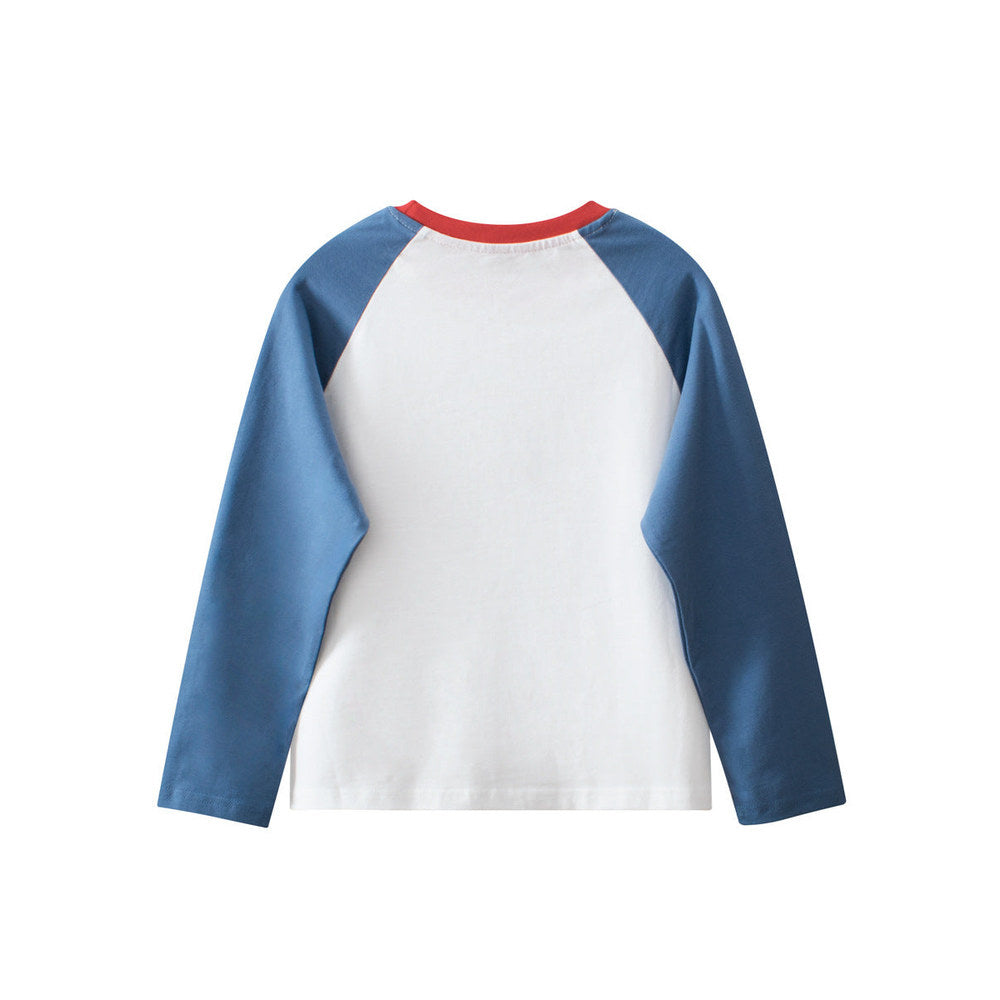 MyKids-USA® Kids Tiger Print Crew Neck Long Sleeves Color Patchwork Sweatshirt
