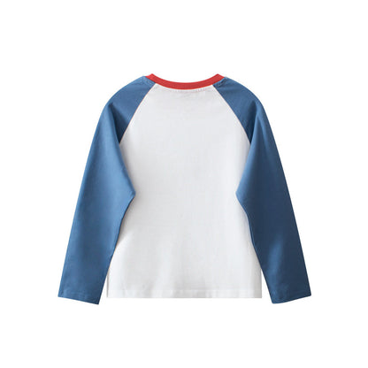 MyKids-USA® Kids Tiger Print Crew Neck Long Sleeves Color Patchwork Sweatshirt