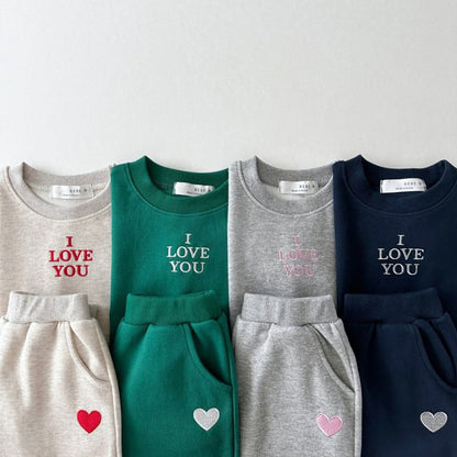 MyKids-USA® Kids Unisex Casual Letters Pattern Long Sleeves Top Pullover and Pants Clothing Set
