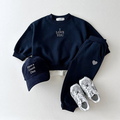 MyKids-USA® Kids Unisex Casual Letters Pattern Long Sleeves Top Pullover and Pants Clothing Set