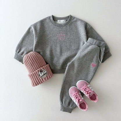 MyKids-USA® Kids Unisex Casual Letters Pattern Long Sleeves Top Pullover and Pants Clothing Set
