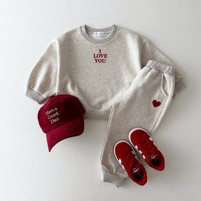 MyKids-USA® Kids Unisex Casual Letters Pattern Long Sleeves Top Pullover and Pants Clothing Set