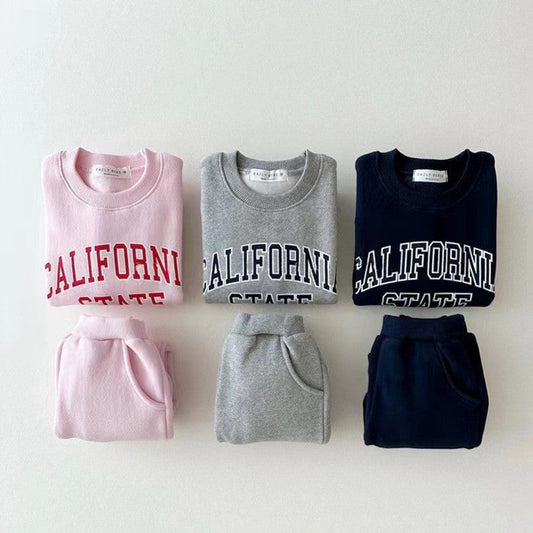 MyKids-USA® Kids Unisex Casual Letters Pattern Long Sleeves Top Pullover and Pants Clothing Set