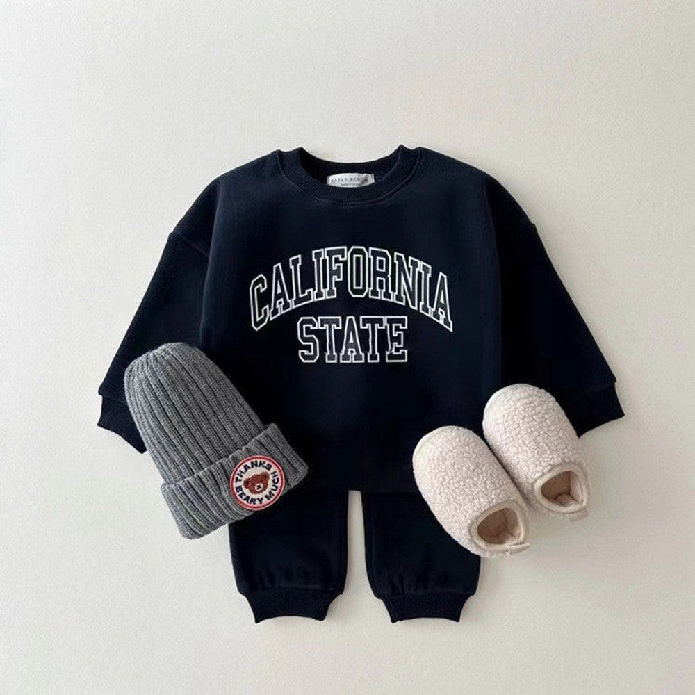 MyKids-USA® Kids Unisex Casual Letters Pattern Long Sleeves Top Pullover and Pants Clothing Set