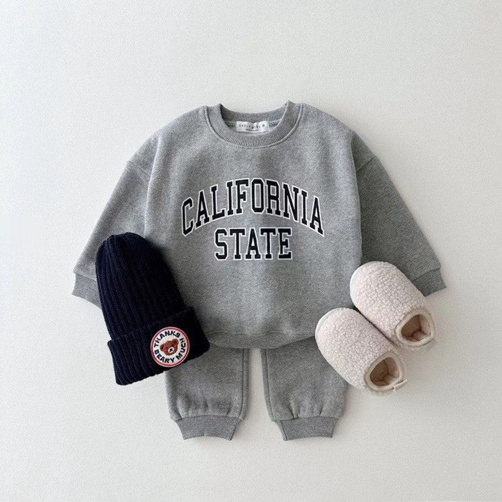 MyKids-USA® Kids Unisex Casual Letters Pattern Long Sleeves Top Pullover and Pants Clothing Set