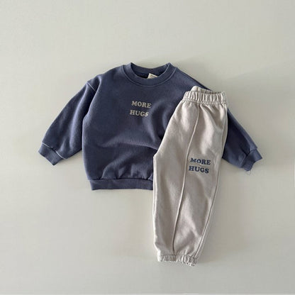 MyKids-USA® Autumn Kids Unisex Casual Letters Pattern Long Sleeves Top Pullover and Pants Clothing Set