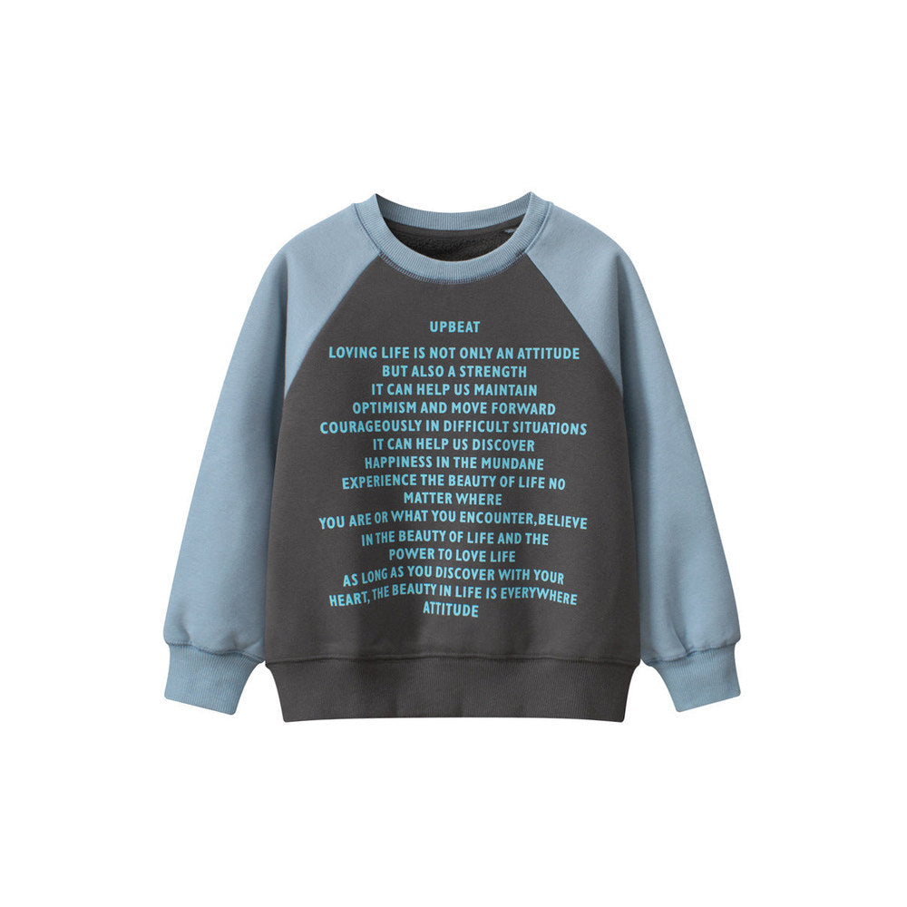 MyKids-USA® Unisex Letters Print Crew Neck Long Sleeves Thick Sweatshirt