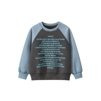 MyKids-USA® Unisex Letters Print Crew Neck Long Sleeves Thick Sweatshirt
