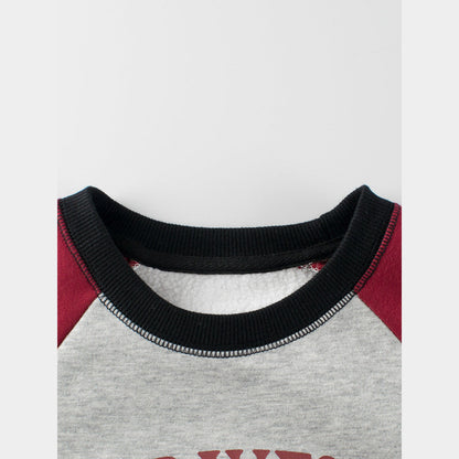 MyKids-USA® Unisex Letters Print Crew Neck Long Sleeves Thick Sweatshirt