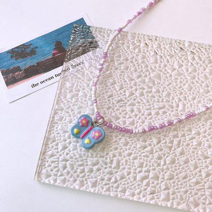 MyKids-USA® Cute Children’s Butterfly Heart Clavicle Necklace Dopamine Girl Jewelry