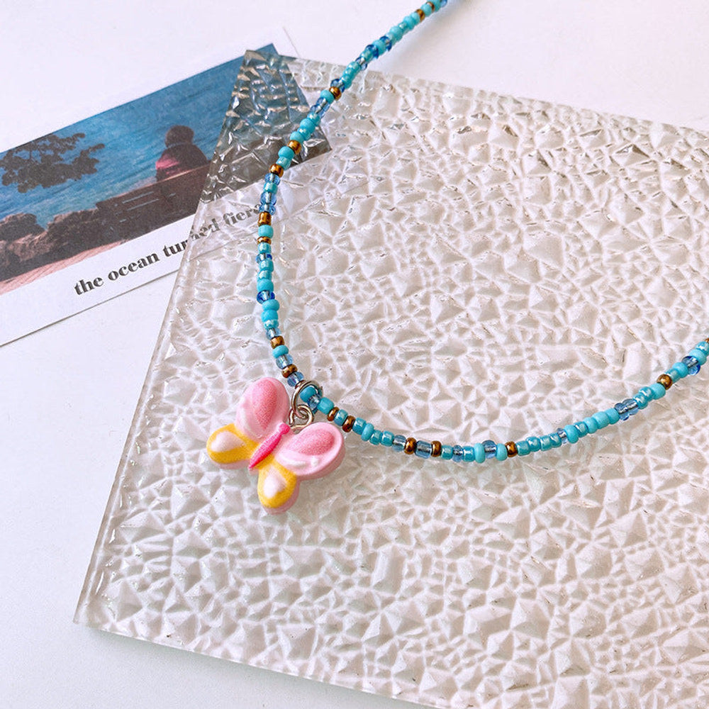 MyKids-USA® Cute Children’s Butterfly Heart Clavicle Necklace Dopamine Girl Jewelry
