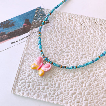 MyKids-USA® Cute Children’s Butterfly Heart Clavicle Necklace Dopamine Girl Jewelry