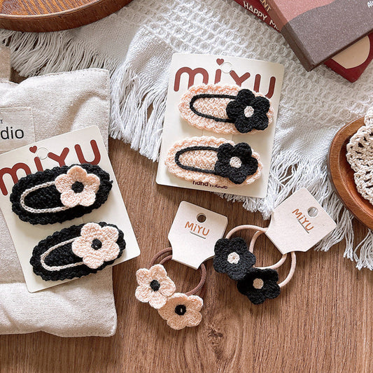 MyKids-USA® Collection of Versatile Knitted Flower Children’s Hair Clip for Baby’s Stray Hair
